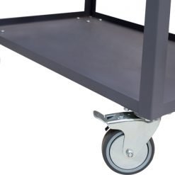 metalinis vežimėlis su lentynomis
